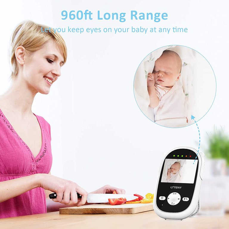 Wireless Baby Monitor Digital Camera Video Monitor for Kids with 2.4 inch LCD Screen 50m Indoor Transmission Supports Two-Way Talk Room Temperature