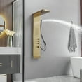 thumbnail image 5 of 1-Jet Rainfall Shower Panel System with Rainfall Waterfall Shower Head and Shower Wand in Brushed Gold, 5 of 13
