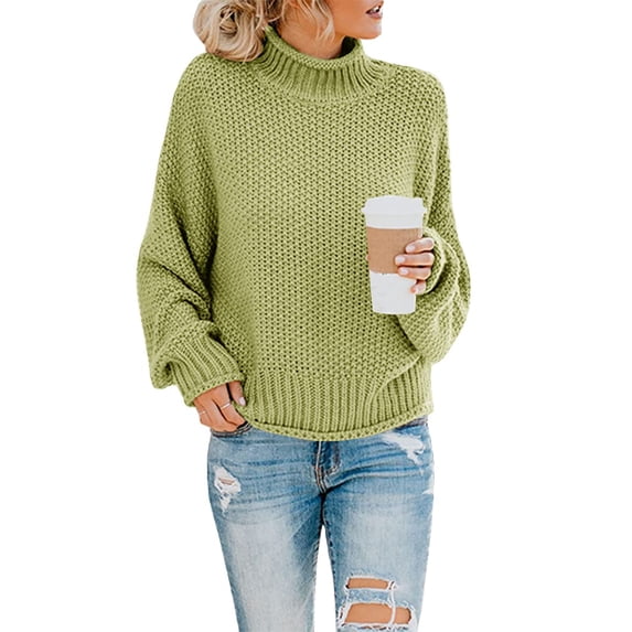 Sherrylily Fall Women Turtleneck Sweaters Batwing Pullover Winter Loose Knit Jumper