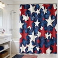 thumbnail image 1 of Independence Day Shower Curtain 70.9x35.4 Inch Waterproof Cloth With 12 Hooks For Bathroom, 1 of 6