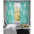 thumbnail image 3 of Teal Coastal Sheer Curtains 39 Inch Length 2 Panels Set for Living Room/Bedroom, Nautical Beach Starfish Coral Summer Kitchen Curtains Grommet Semi-Sheer Curtains Drapes Window Treatments 27.5"x39"x2, 3 of 7
