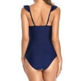 thumbnail image 3 of OUSITAID Swimsuit Women One Piece Bathing Suit For Women Plus Size Swimsuit For Women Print Monokini Tummy Control Swimwear Ruffled Lace Up Deep V Neck High Waisted Bathing Suits, 3 of 8