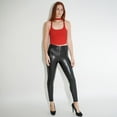 thumbnail image 3 of Suprenx Faux Leather Pants for Women Stretch High Waisted Pleather Leggings with Zipper, 3 of 5