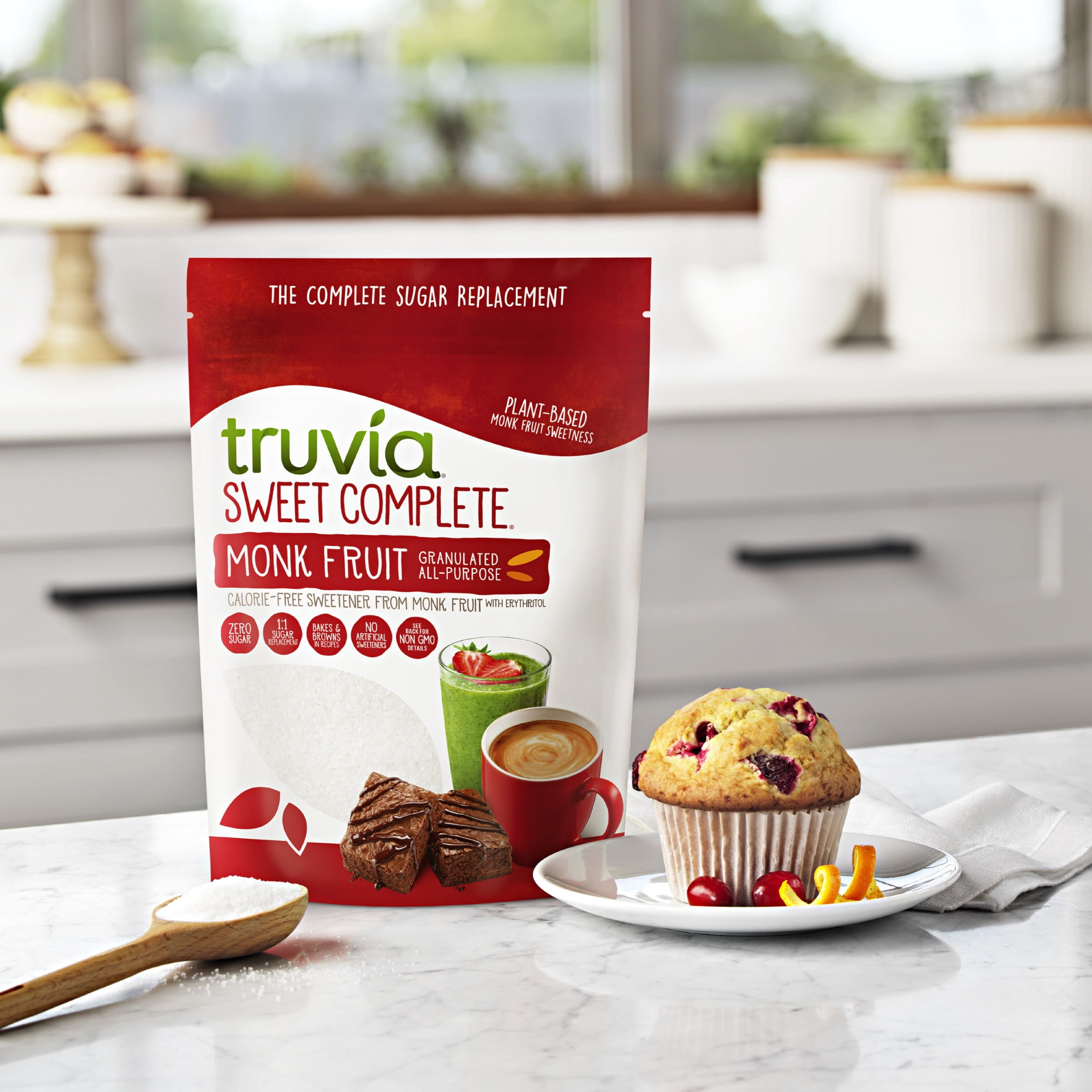 (4 pack) Truvia Sweet Complete Granulated Calorie-Free Sweetener from The Monk Fruit, 12 oz