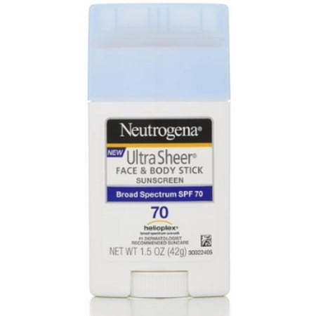 Neutrogena Ultra Sheer Sunscreen, Face & Body Stick, Broad Spectrum SPF 70, 1.5 (Best Sunscreen Stick For Face)