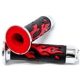 thumbnail image 3 of Krator ATV / PWC Skull Gel Racing Grips Red Rubber Flame Compatible with Honda Recon, 3 of 5