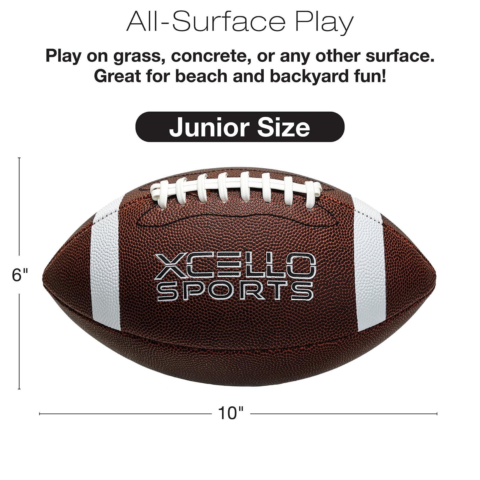 JR Football Assortment w/ Pump (Pack of 2) (Black/Orange & Brown/White, Junior - 10")