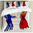 thumbnail image 1 of Spanish Duvet Cover Set Queen Size, Funky Dancers Couple Latin Flamenco Gypsy Dancers Ethnic European Performance Arts, Decorative 3 Piece Bedding Set with 2 Pillow Shams, Multicolor, by Ambesonne, 1 of 3