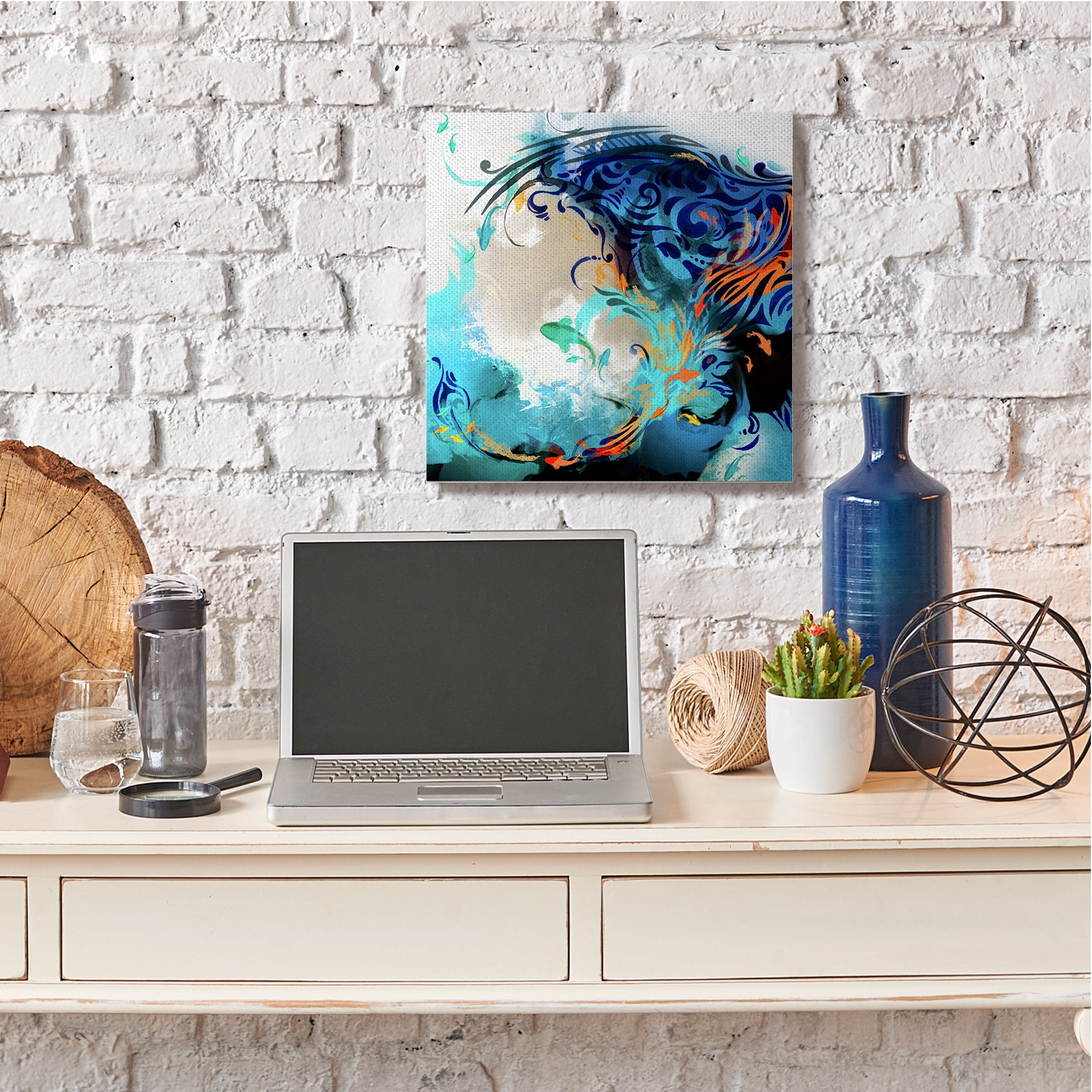 Stupell Industries Modern Tidal Wave Abstract Ocean Vibrant Detail Canvas Wall Art, 24 x 24, Design by Helen Abbas