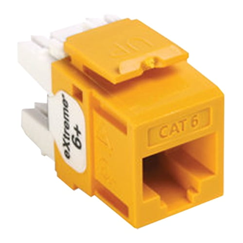 Leviton QuickPort Cat6 eXtreme Connector, Yellow (61110-RY6)