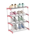 thumbnail image 1 of Billuyoard Zapatero de 4 niveles, organizador de zapatos de acero inoxidable multicapa, estante de almacenamiento para puerta de entrada, azul Almacenamiento y organización del hogar rosado 4 capas Billuyoard HA003484-05, 1 of 6