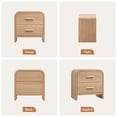 thumbnail image 4 of Vintagearth Nightstand Set of 2, 24" Tall Modern Curved Bedside Table, FSC-Certified Wood End Table, 2 Drawer Storage, Oak, 4 of 10
