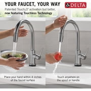 Delta 9159Tl-Dst Trinsic 1.8 GPM Single Hole Pull Down Touchless Kitchen Faucet - Chrome