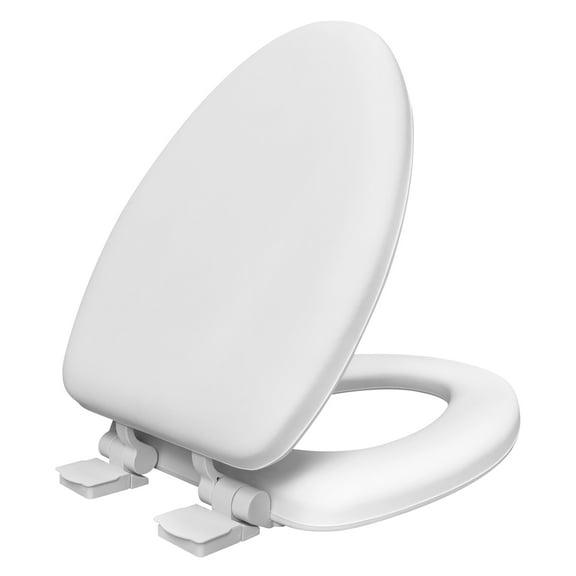 Mainstays Premium 19" Soft Elongated Toilet Seat, TPU Leather, Memory Foam, Quick-Release Hinges