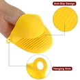 thumbnail image 4 of 2pack Thickened Mini Oven Gloves Heat Resistant Rubber Oven Mitts Pinch Rubber Grip Mitts Pot Holders Yellow, 4 of 6