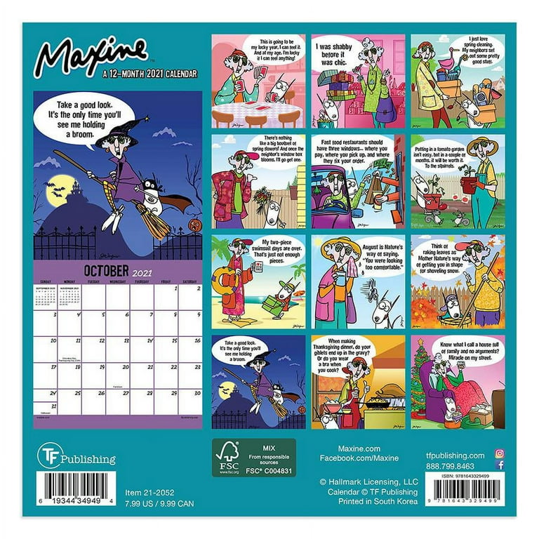 2021 Maxine Humor Mini Wall 7 2021-maxine-humor-mini-wall-7-x7-calendar-officially-licensed-art-walmart-com