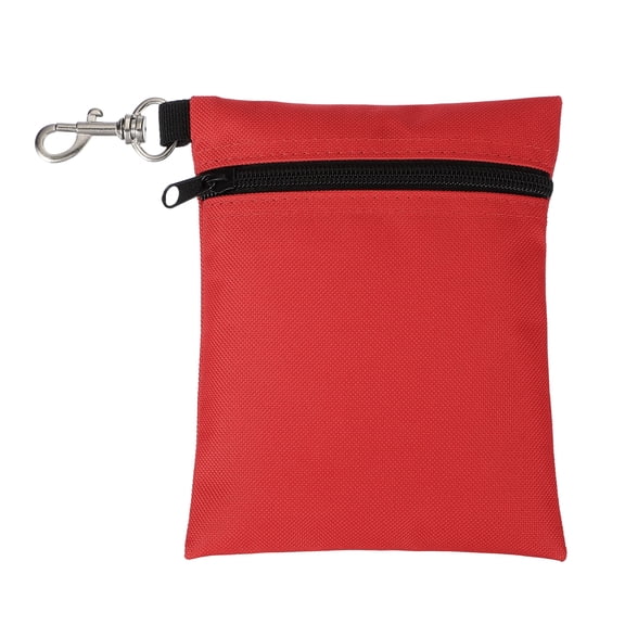 Uxcell Golf Tee Pouch, Zipper Golf Ball Bag 6.7 x 5 in with Metal Lobster Claw Clip Storage Bag Waterproof - Fit for (Tees Balls/Valuables Holder/Men Women Golf Gift) Red
