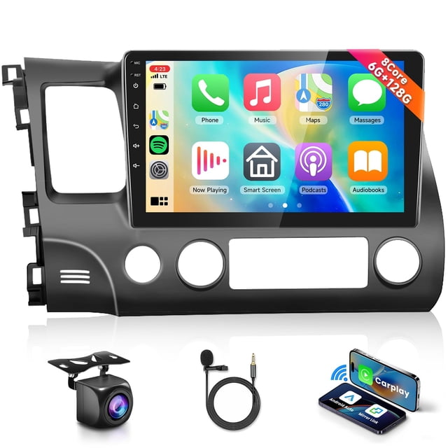 Radio estéreo para coche Podofo 8 CORE 6G+128G con CarPlay Android Auto