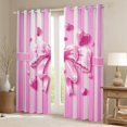 thumbnail image 2 of Manfei Girls Pink Ribbon Bowknot Curtains Pack of 2 (42x84 Each),Geometric Stripes Curtains Blackout,Dreamy Princess Bedroom Curtains,Microfiber Bedroom Decor, 2 of 6