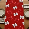 thumbnail image 5 of Table Runners 72 Inches Long Dress Scarves, Red White Bow Farmhouse Kitchen/Dining Table Runner, Coffee Tablerunners, Modern Art Watercolor Bowknot 18x72 Inch, 5 of 9