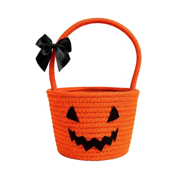 AJKHSAHDFJ Halloween Halloween Candy Holder Trick-or-Treat or Knitted Pumpkin Candy Box Perfect for Holiday Decor and Gifts,A