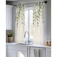 thumbnail image 5 of Sage Green Sheer Curtains 45 Inch Length 2 Panels Set for Living Room/Bedroom, Eucalyptus Leaves Kitchen Curtains with Grommet Semi-Sheer Curtains Drapes Voile Window Treatments 42"x45"x2, 5 of 7