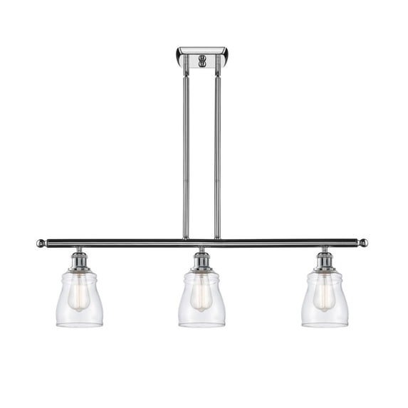 516-3I-PC-G392-Innovations Lighting-Ellery-3 Light Island in Nautiical Style-36 Inches Wide by 10 Inches High Polished Chrome Finish with Clear