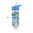 thumbnail image 5 of (4 pack) Your Zone 14-Ounce Plastic Water Bottle with Lid and Straw, Blue Shark, Double Wall Insulated, 5 of 8