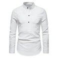 thumbnail image 2 of Awdenio New Long-sleeved Solid Color Casual Lapel Button Button Light Business Shirt, 2 of 6