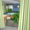 thumbnail image 2 of Jordan Manufacturing 54" x 84" Kiwi Green Stripe Grommet Semi-sheer Outdoor Curtain Panel (2 Pack), 2 of 8