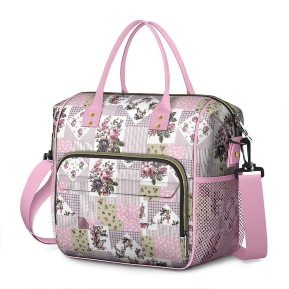 Pioneer Flower Floral Print Pattern Womens Lunch Box for Work,Insulated Large Lunch Bag for Tween and Teen,Loncheras Para Mujer,Leakproof Adult Lunch Bag for Work,Beach,Travel,Picnic,Camping