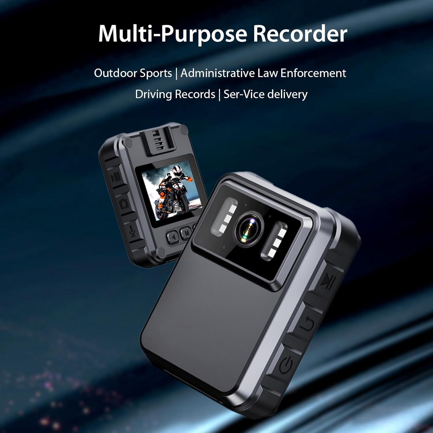 Police Body Cameras with Audio and Video Recording, Body Mounted Video Camera Built-in 64GB, Personal Wearable Cam with 2.0” Screen, Night Vision, IP65, for Police Law Enforcement, Security(No Wifi)