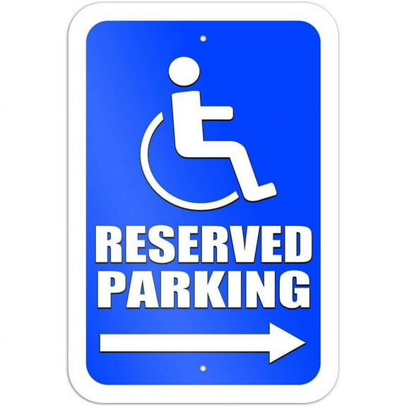 Reserved Parking Right Arrow Handicapped Sign