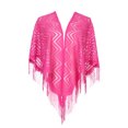 thumbnail image 1 of Chales y envolturas INSPIRAR CHIC para vestidos de noche, bufandas triangulares de encaje con flecos para fiestas formales de boda 70.9"x27.6" Rosa caliente, 1 of 5