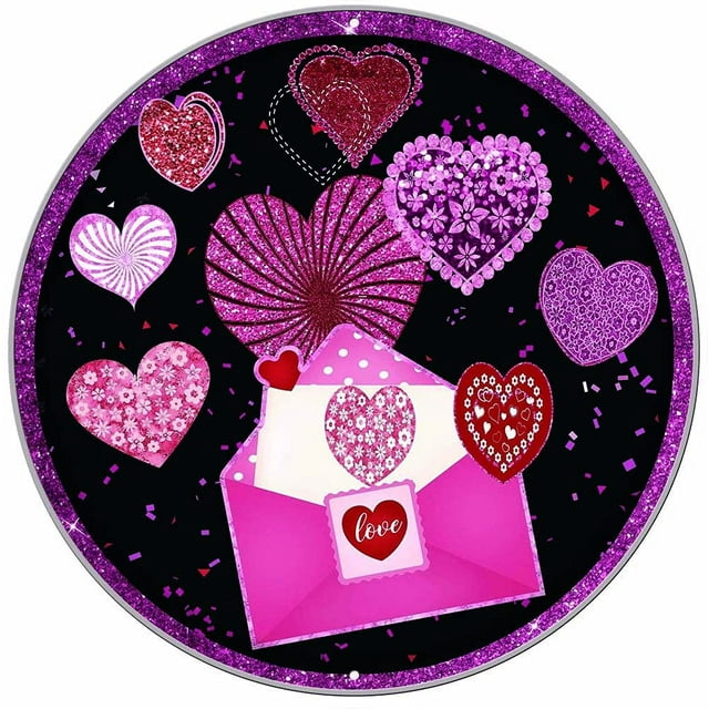 Panneau Rond en Métal Étain Décor Mural Rustique Plaque Murale Saint-Valentin, Panneau en Métal Amour, Panneau en Métal Bar Rétro Vintage Affiche Style Art Mural Décor Bar Pub