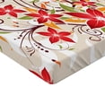thumbnail image 2 of Ambesonne Floral Fitted Sheet, Blossoms Bouquet Botany, Queen Size, Beige Green Red, 2 of 3