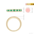 thumbnail image 4 of Angara Natural 0.32 Ct. Emerald with Diamond Non Eternity Wedding Band in 14K Yellow Gold for Women (Ring Size: 11.5), 4 of 9