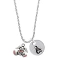 thumbnail image 1 of Delight Jewelry Silvertone Sitting Bunny with Easter Egg Silvertone Script Initial Disc - & - Charm Necklace, 20"+3", 1 of 4