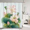 thumbnail image 4 of Lotus Shower Curtain Chinese Ink Painting Plant Zen Flower Watercolour Art Creative Polyester Fabric Bath Curtain Bathroom r, 4 of 7