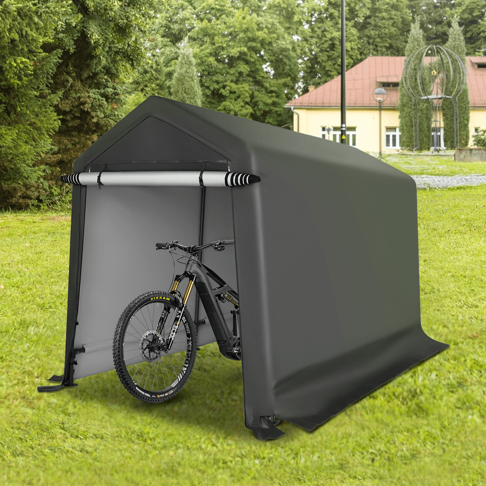Abba Patio 10'x 10' Heavy Duty Portable Outdoor Storage Shelter Canopy, Waterproof Carport, All-Season Use, Grey