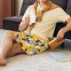 thumbnail image 5 of Fotbe Blue Striped Sunflower Pantalones Cortos de Pijama para Hombre, Ropa de Dormir, Pantalones de Pijama Cortos para Hombre-Small, 5 of 6