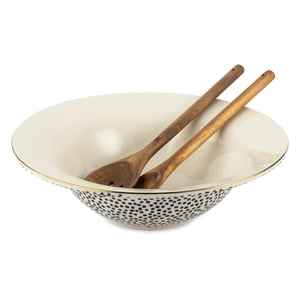 Thyme & Table Dot 3-Piece Ceramic Serving Bowl Set