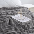 thumbnail image 3 of Home Soft Things Shaggy Wavy Faux Fur Throw Blanket with Micromink Back, Luxury Soft Cozy Plush Fluffy Fuzzy Reversible Thick Warm Throw Blanket, 50x60 inches, Grey, 3 of 11