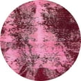 thumbnail image 1 of Ahgly Company Indoor Round Abstract Hot Pink Oriental Area Rugs, 4' Round, 1 of 6