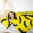 thumbnail image 3 of Feelyou Spooky Bat Twin Bedding, Cartoon Halloween Bedding Comforter Set, Yellow Black, Black Reversible, 7 Pieces, 3 of 7