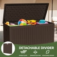 thumbnail image 4 of Uforic 260 Gallon Extra Large Outdoor Deck Box, Double-Wall Resin Storage Box with Flexible Divider, Lockable,‎ Weatherproof, Brown, 4 of 9
