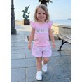 thumbnail image 5 of Cenuakty Little Girls 6M 12M 18M 24M 2T 3T 4T Outfits Adorable Marine Life Embroidery Flying Sleeve Round Neck Tops and Plaid Shorts Set, 5 of 9