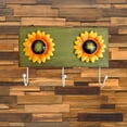 thumbnail image 5 of Rustic Wooden Sunflower Wall Hook Keys Aprons Towel Hanger Kitchen Wall Decor, 5 of 6