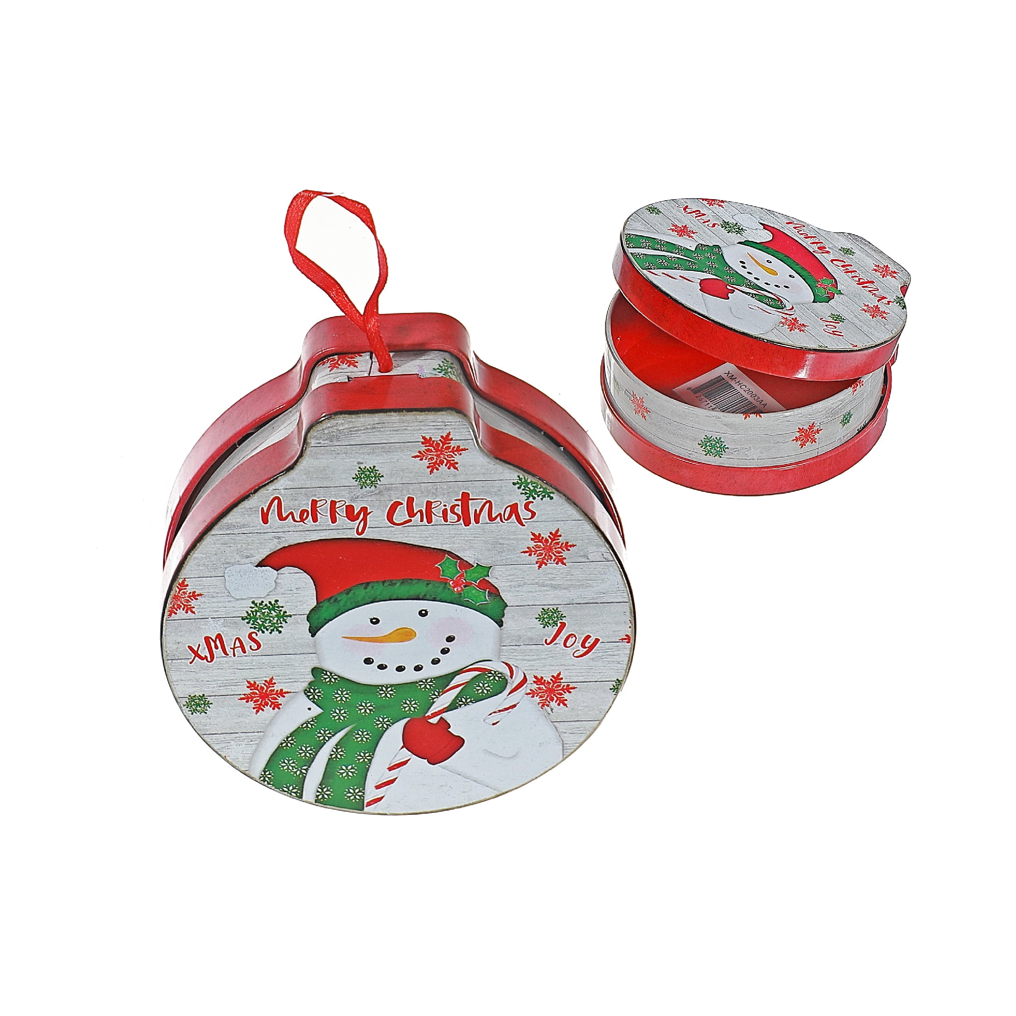 Tin Can Ornament (Snowman) - Set of 5