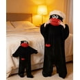 thumbnail image 3 of Silly Onesie Adult Pajamas Unisex Ultra Soft Plush Hooded Loungewear Funny Monster Hooded Pjs Big Mouth Monster Homewear for Movie Nights, 3 of 5